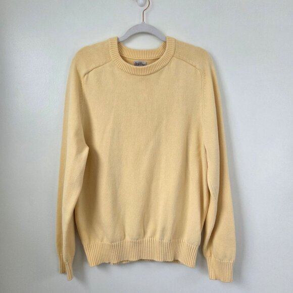 J. Crew Heritage Cotton Crewneck Sweater Pale Yellow Size Large - Picture 2 of 6